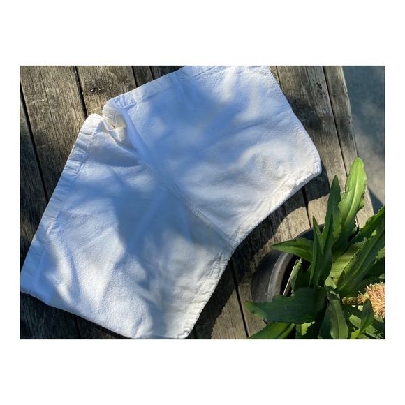 Savane White Seersucker Shorts Cotton Watercolor - Picture 9 of 11